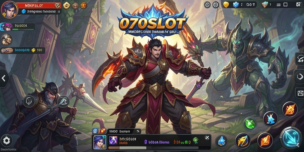 Screenshot gameplay 070SLOT yang menampilkan pertempuran seru di dunia MMORPG.