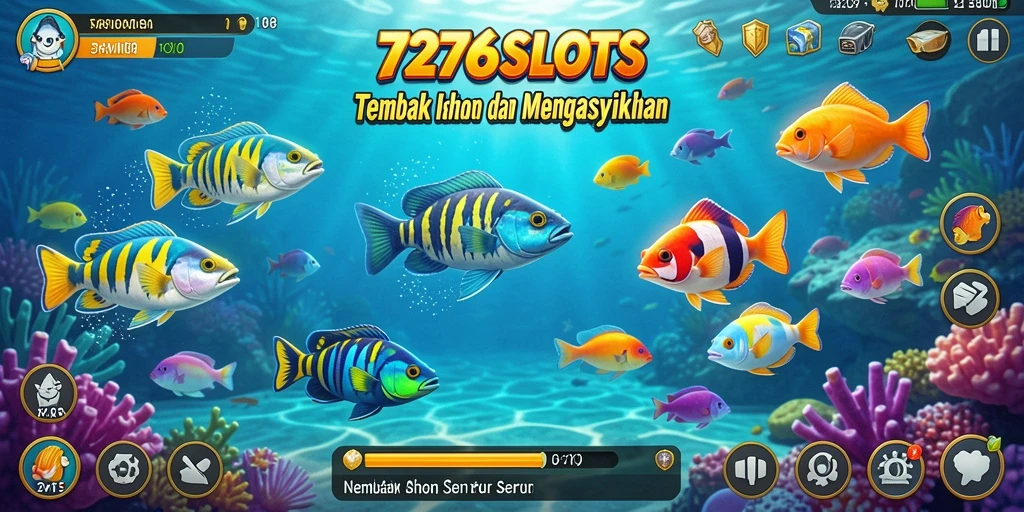 Tampilan gameplay 7276SLOTS dengan aksi menembak ikan yang seru.