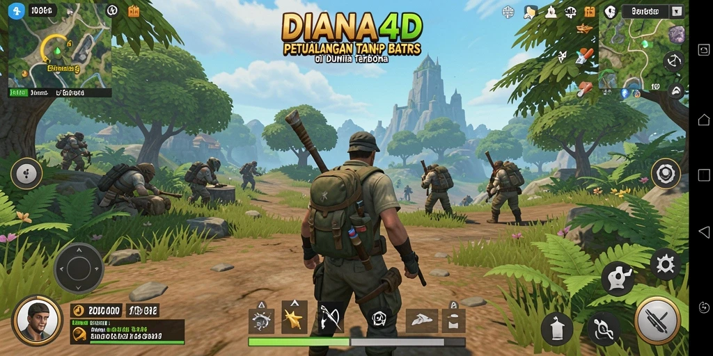 Tangkapan layar menampilkan momen eksplorasi di dunia Open World DIANA4D.