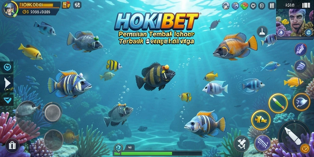 Tampilan gameplay HOKIBET yang seru dan mendebarkan saat menembak ikan.