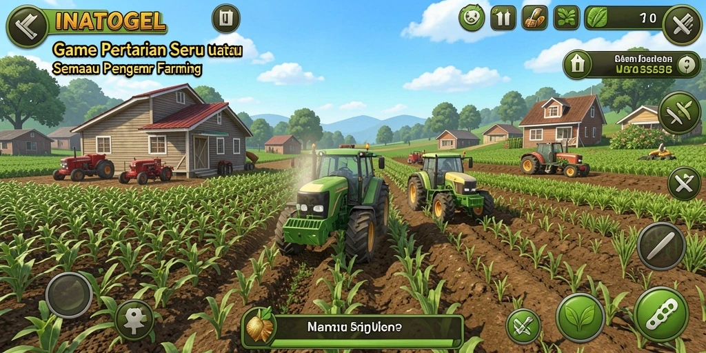 Tampilan gameplay menarik dari INATOGEL saat merawat lahan pertanian.