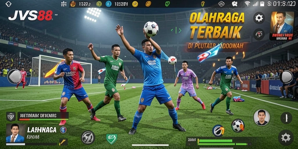 Tampilan gameplay JVS88 dengan aksi olahraga seru dan intens.