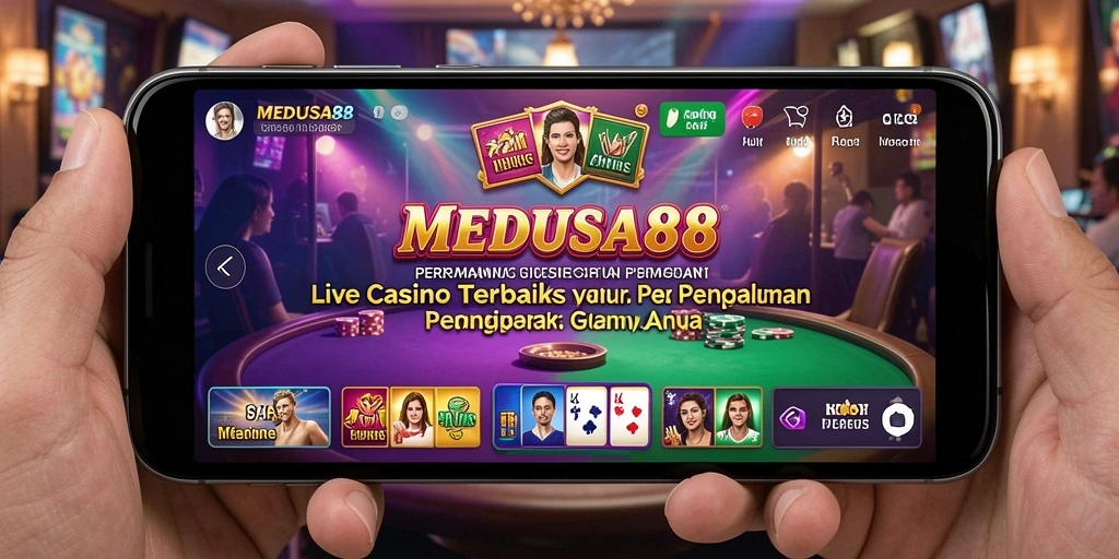 Tampilan gameplay Live Casino yang mendebarkan di MEDUSA88.