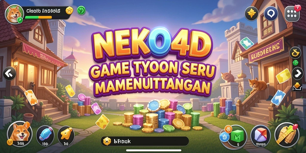 Screenshot gameplay NEKO4D menampilkan keseruan membangun bisnis Tycoon.