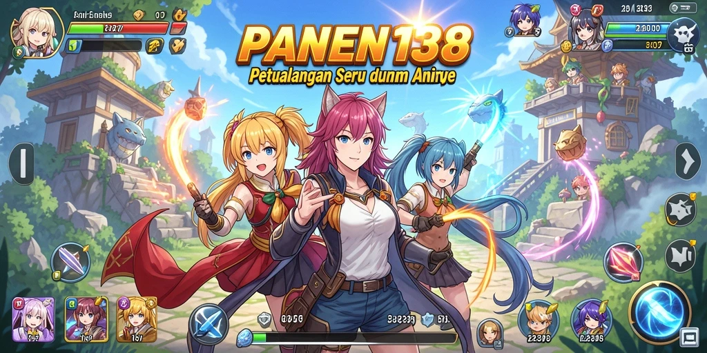 Screenshot gameplay yang menampilkan karakter Anime dalam aksi.