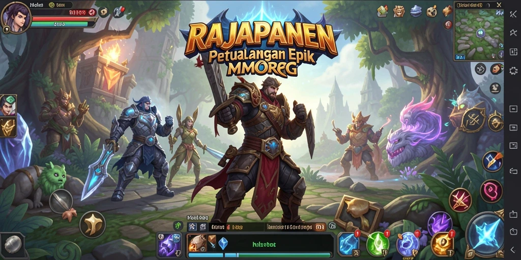 Tampilan gameplay seru di RAJAPANEN dengan suasana MMORPG yang mendebarkan.