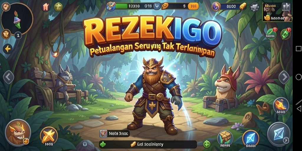 Tampilan gameplay REZEKIGO dengan petualangan yang menegangkan.